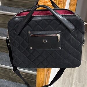 Elegant Black Quilted Women's Laptop Bag